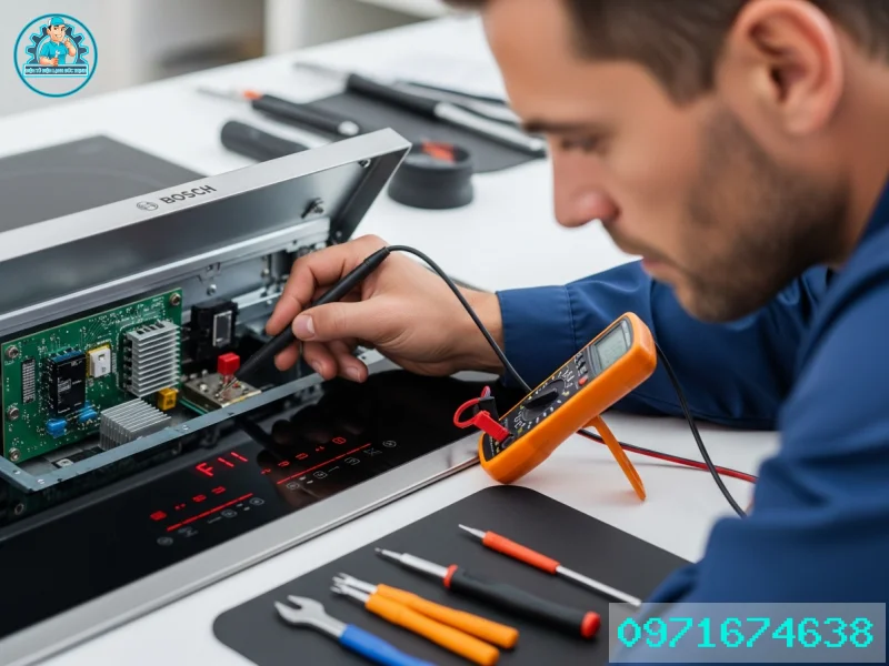 Đo kỹ thuật bếp từ Bo khi xử lý bếp từ Bosch báo lỗi F1