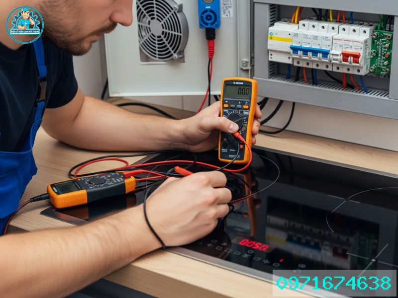 Đo nguồn điện đầu vào khi xử lý bếp từ Bosch báo lỗi F1